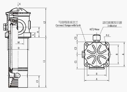 TF系列箱外自封式吸油过滤器管式毗连